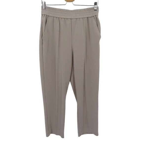 Mason DAmelie Womens Medium Pull On Stretch Waistband Beige Pants Pleated Front - Picture 1 of 10